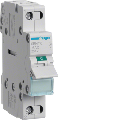 Ausschalter 16A 1 Schließer 230V AC 1PLE | Hager