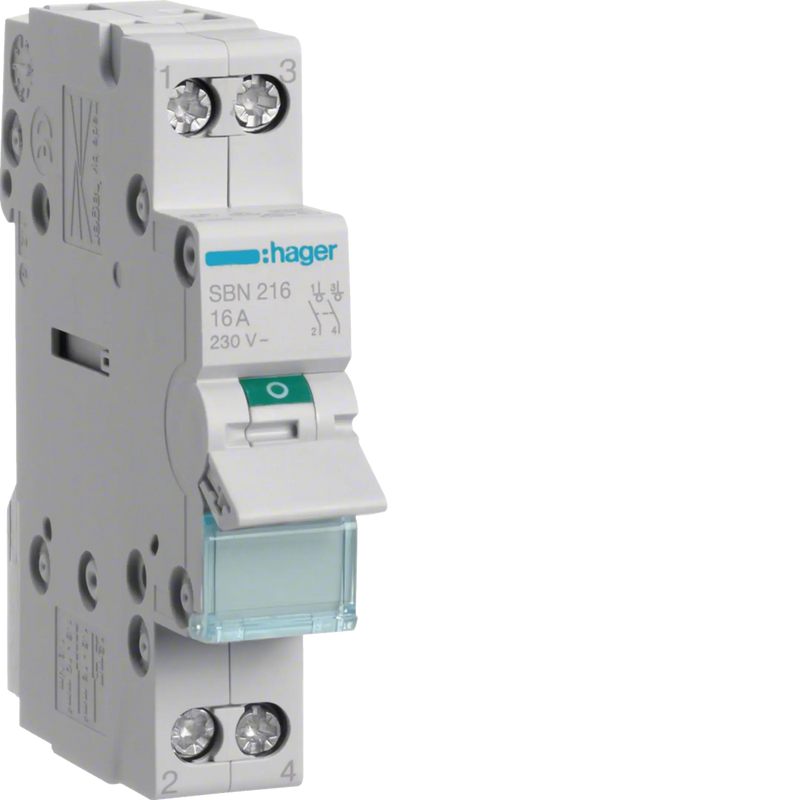 Ausschalter 16A 2 Schließer 400V AC 1PLE | Hager