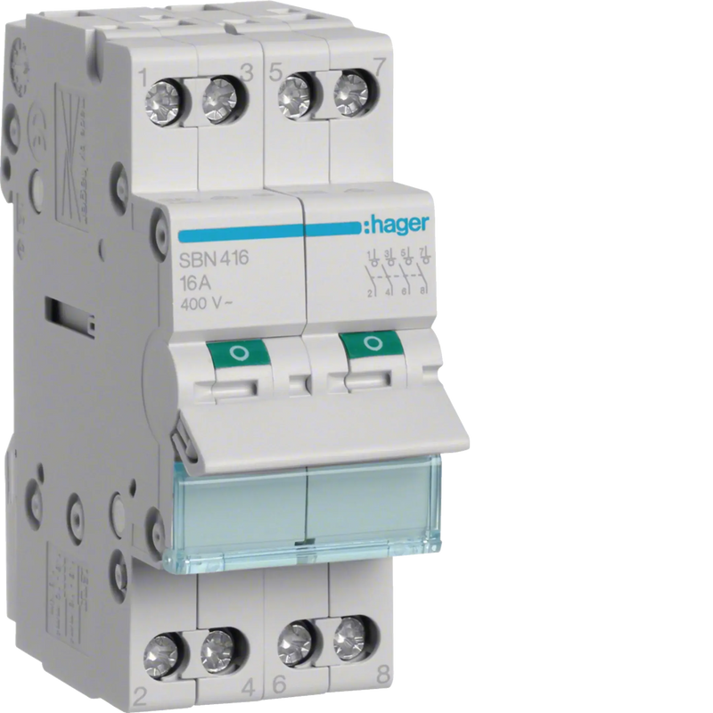 Ausschalter 16A 4 Schließer 400V AC 2PLE | Hager