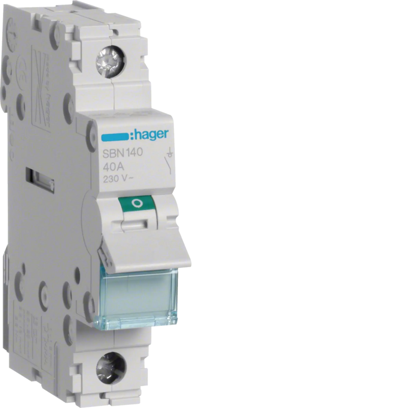 Ausschalter 40A 1 Schließer 230V AC 1PLE | Hager