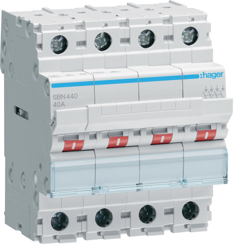 Ausschalter 40A 4 Schließer 400V AC 4PLE | Hager