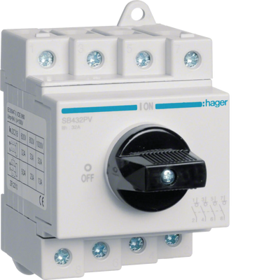 Ausschalter DC 4-polig 1000V 32A | Hager
