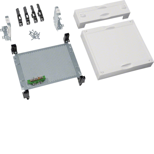Baustein, universN, 300x250mm, mit Montageplatte und PE-Klemme, für VDI | Hager