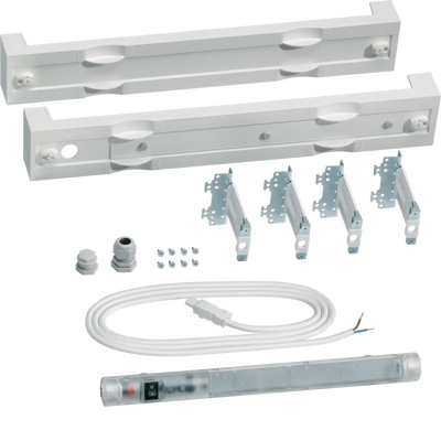 Baustein,universN,75x500mm, mit LED-Leuchte mit Schalter,mit Leerbaustein 75x500 | Hager