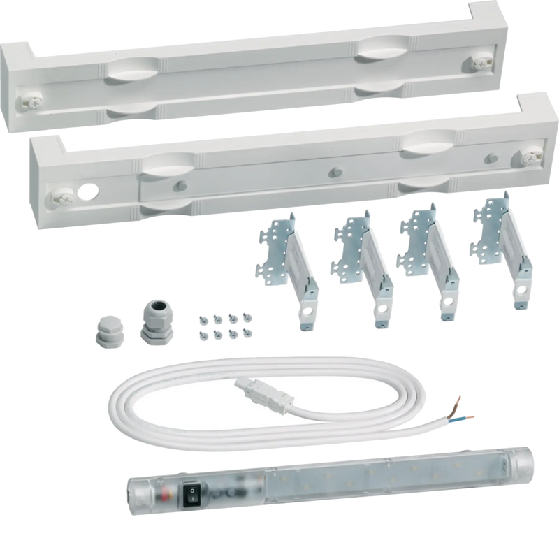 Baustein,universN,75x500mm, mit LED-Leuchte mit Schalter,mit Leerbaustein 75x500 | Hager