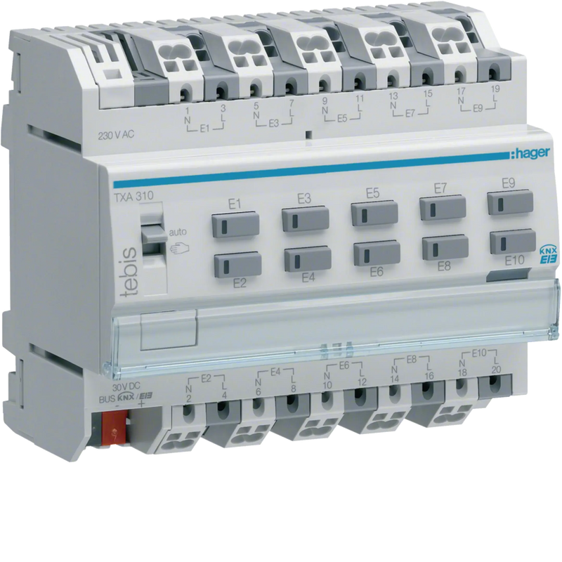 Binäreingang 10fach, 230V~, REG, KNX | Hager