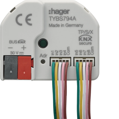 Binäreingang 4-fach + LED Ausgänge, KNX Secure, UP | Hager