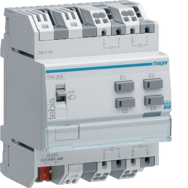 Binäreingang 4fach, 230V~, REG, KNX | Hager