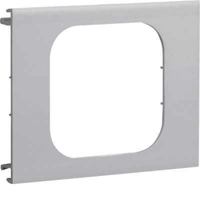 Blende 1-fach R18 für UP-Einsatz mit Rahmen PVC zu BR Oberteil 100mm lichtgrau | Hager