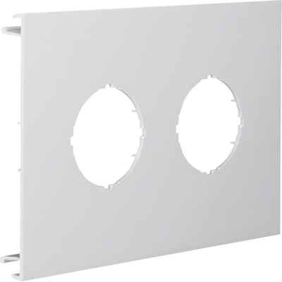 Blende 2-fach d=45mm für UP-Einsatz ohne Rahmen PVC BR Oberteil 120mm lichtgrau | Hager