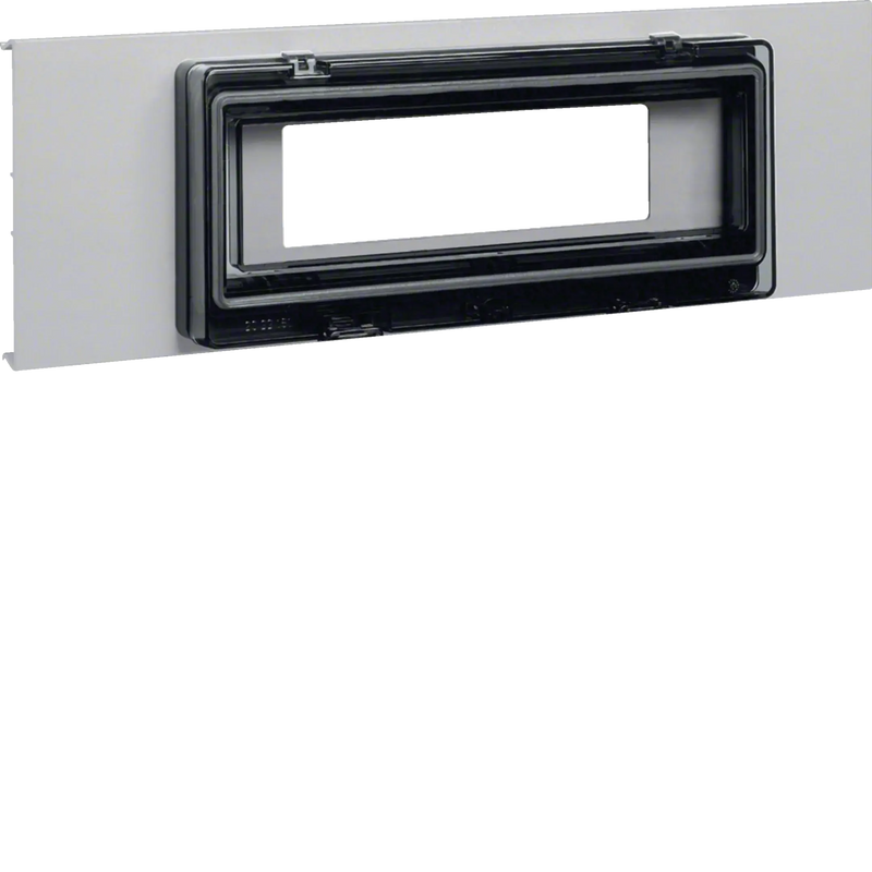 Blende Automateneinbaueinheit 9-fach Klarsichttür PVC BRA/S OT 120mm lichtgrau | Hager