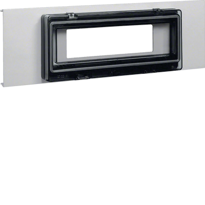 Blende Automateneinbaueinheit 9-fach Klarsichttür Stahl BRS OT 120mm lichtgrau | Hager