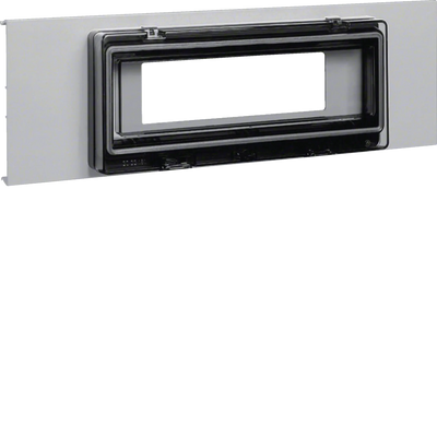 Blende Automateneinbaueinheit 9-fach mit Klarsichttür PVC BR OT 120mm lichtgrau | Hager
