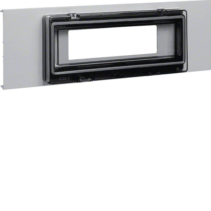 Blende Automateneinbaueinheit 9-fach mit Klarsichttür PVC BR OT 120mm lichtgrau | Hager
