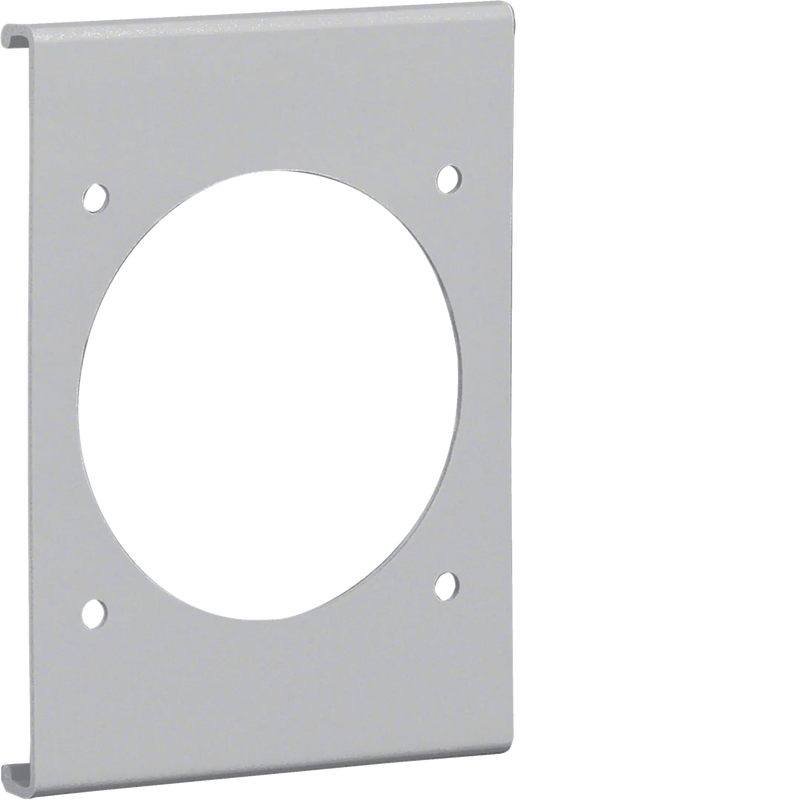 Blende CEE-Steckdose 70er Befestigungsspur PVC zu FB Oberteil 130mm lichtgrau | Hager