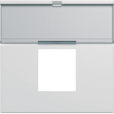 Blende Keystone-Adapter, 2 Modulbreiten 45x45 mm, Beschriftungsfeld, RAL9016 | Hager