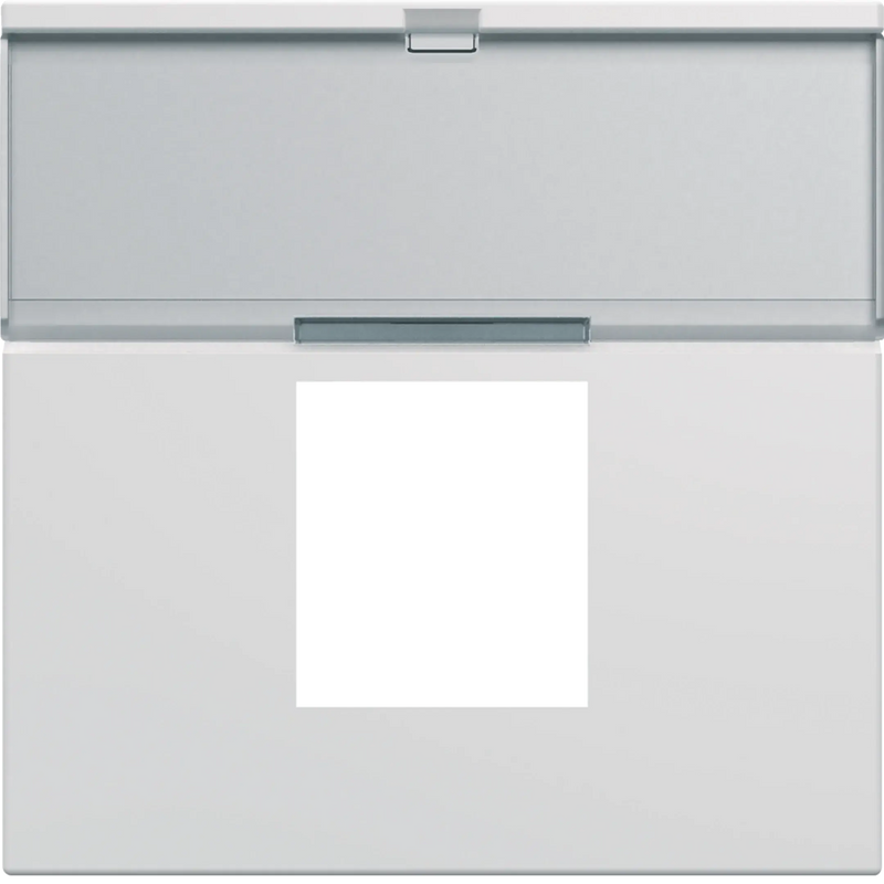 Blende Keystone-Adapter, 2 Modulbreiten 45x45 mm, Beschriftungsfeld, RAL9016 | Hager