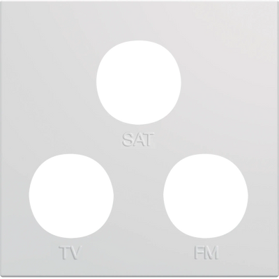 Blende TV+FM+SAT-Steckdose, 2 Modulbreiten 45x45 mm, RAL9016 | Hager