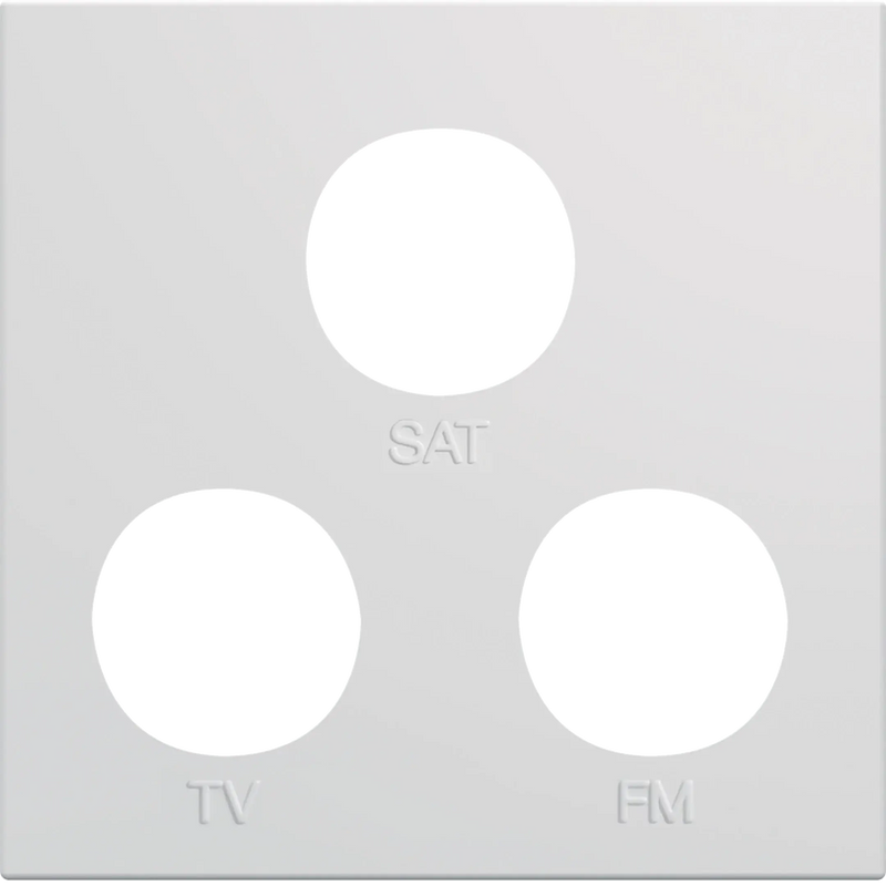 Blende TV+FM+SAT-Steckdose, 2 Modulbreiten 45x45 mm, RAL9016 | Hager