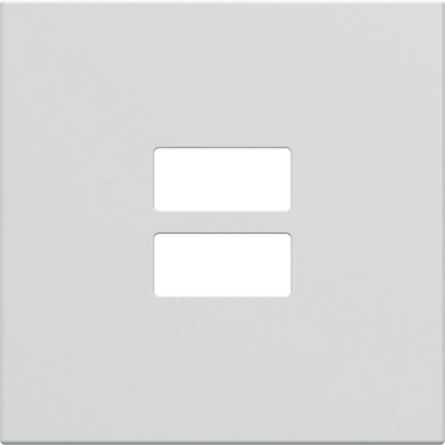 Blende USB-Ladegerät, 2 Modulbreiten 45x45 mm, RAL9016 | Hager