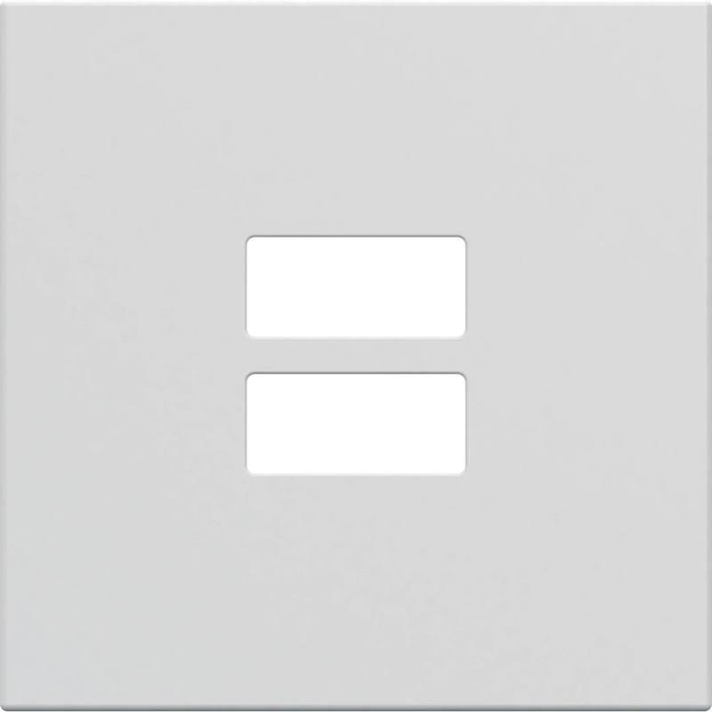 Blende USB-Ladegerät, 2 Modulbreiten 45x45 mm, RAL9016 | Hager