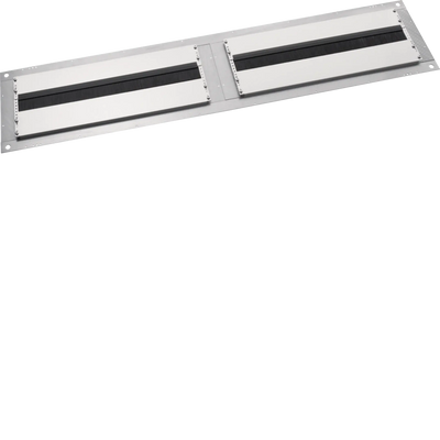 Bodenblech 3-teilig mit Bürsten 1600x400 (BxT) verzinkt | Hager