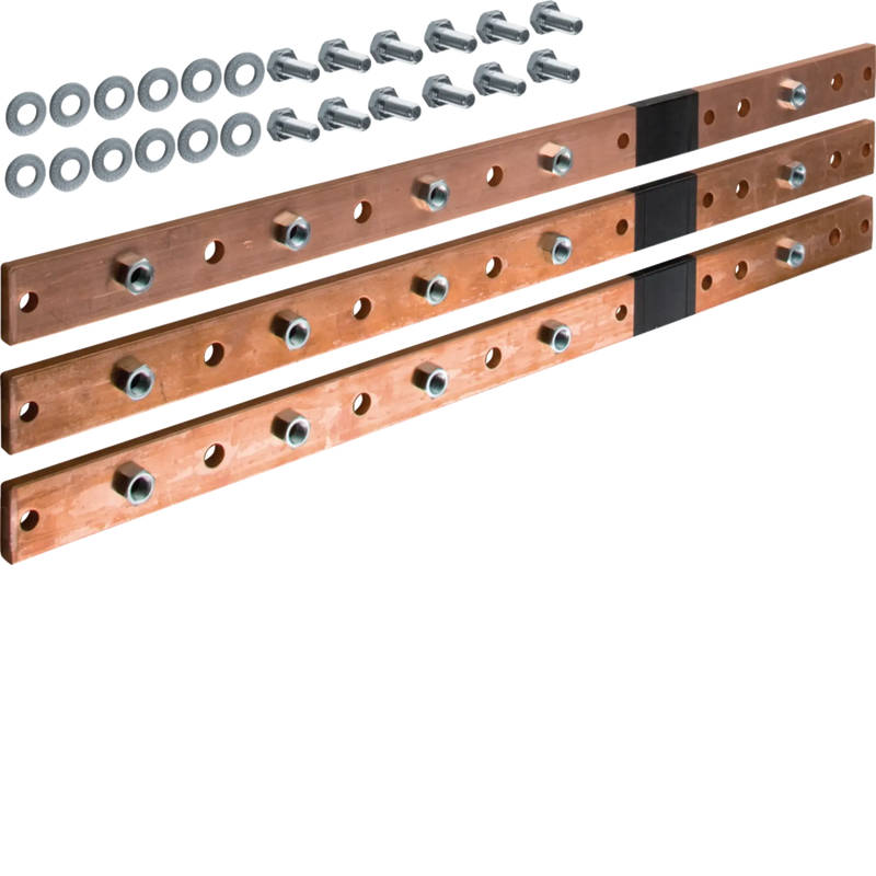 CU-Schiene, universN ,40x10mm, 3feldig, für 5Trennerleisten NH1-3, 3 Stück | Hager