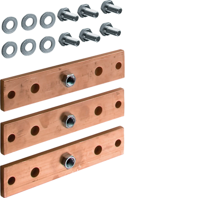 CU-Schiene, universN, 40x10mm, 1feldig, für 1Trennerleiste, NH1-3, 3 Stück | Hager