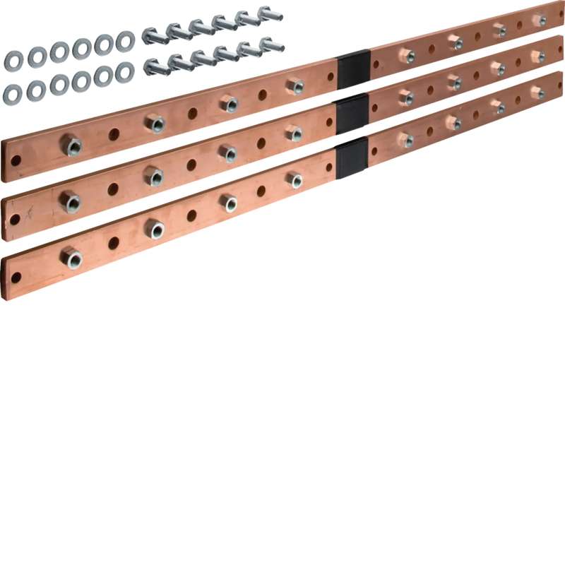 CU-Schiene, universN, 40x10mm, 4feldig, für 8 Trennerleisten NH1-3, (3 Stück) | Hager