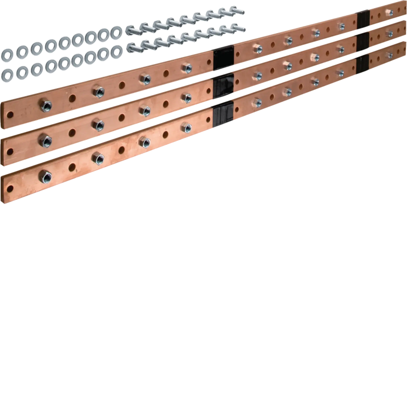 CU-Schiene, universN, 40x10mm, 5feldig, für 9 Trennerleisten NH1-3, (3 Stück) | Hager