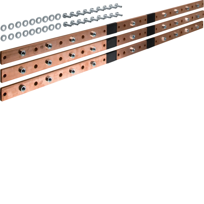 CU-Schiene, universN, 40x10mm, 5feldig, für 9 Trennerleisten NH1-3, (Stück) | Hager