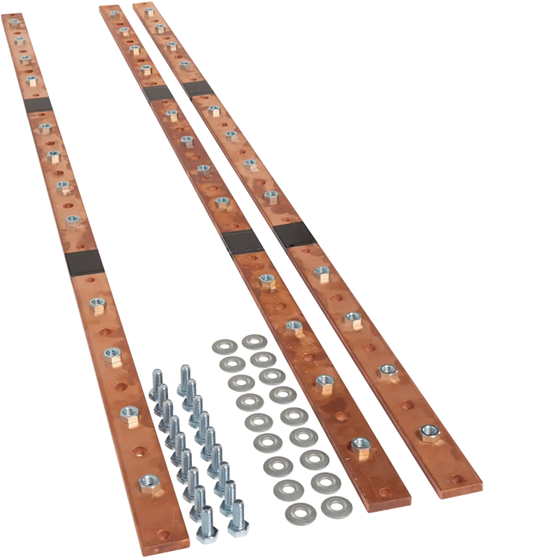 CU-Schienen, univers, 40x10mm, 6feldig, für 12 Trennerleisten NH1-3, (3 Stück) | Hager