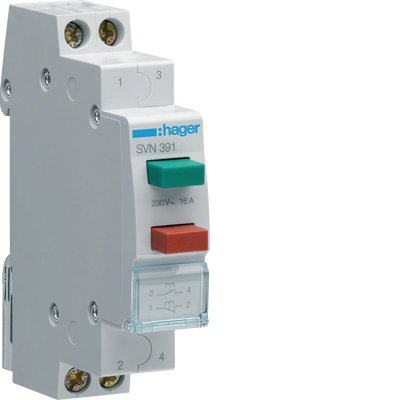 Doppeltaster 16A 1 Schließer + 1 Öffner 230V AC 1PLE | Hager