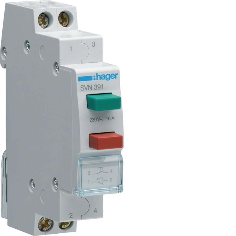 Doppeltaster 16A 1 Schließer + 1 Öffner 230V AC 1PLE | Hager