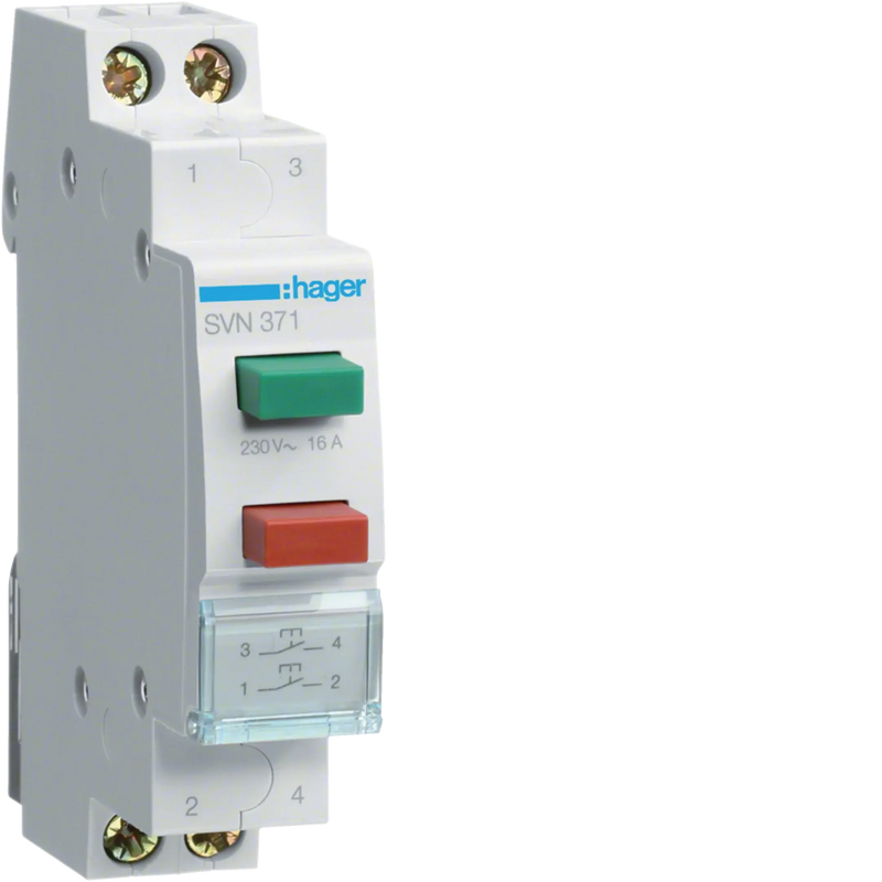 Doppeltaster 16A 2 Schließer 230V AC 1PLE | Hager