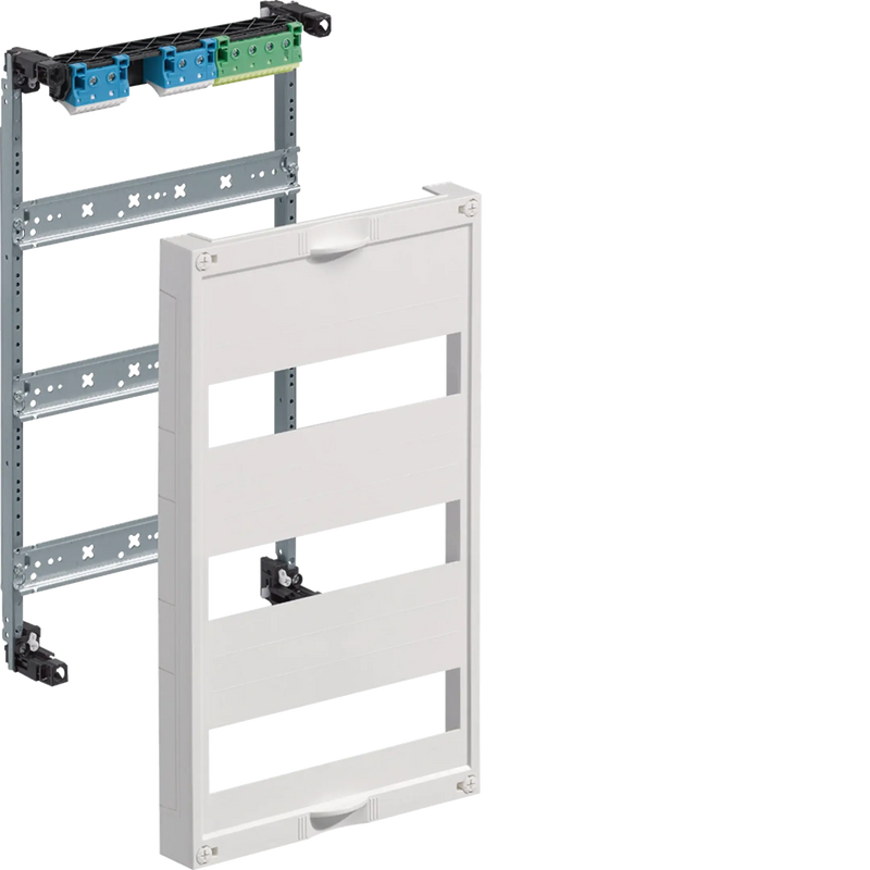 Einbausatz, univ.FW, m. Hutschienen, f. Feldverteiler UP 3reihig, 450x250mm, QC | Hager