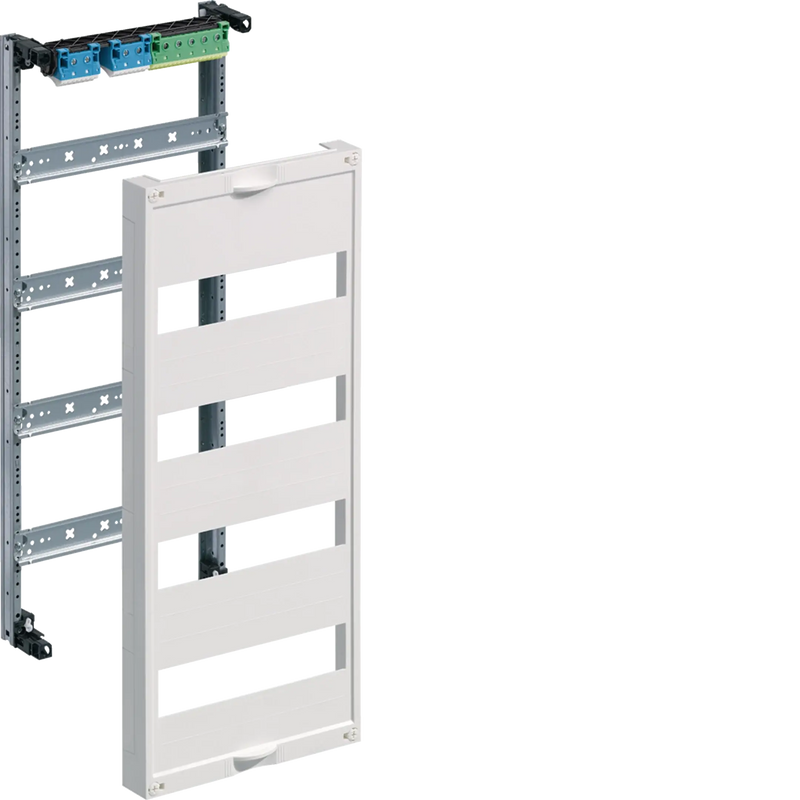 Einbausatz, univ., m. Hutschienen, f. Feldverteiler AP 4-reihig, 600x250mm, QC | Hager