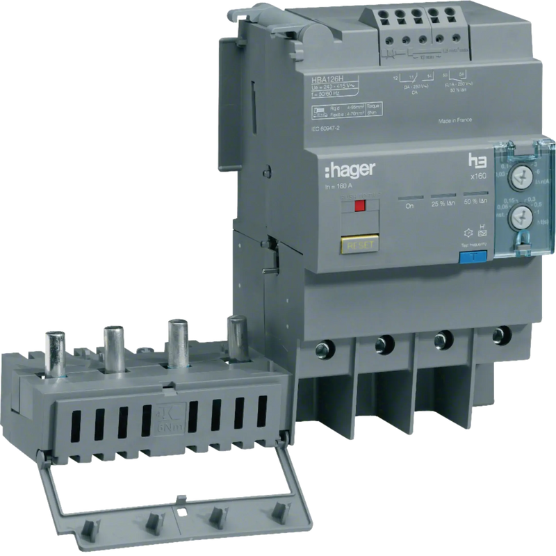 FI-Block Baugröße x160 4polig 125A Idn einstellbar | Hager