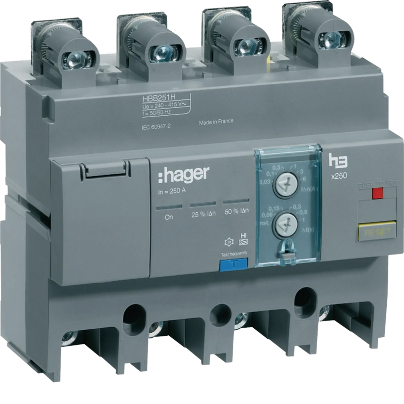 FI-Block Baugröße x250 4polig 250A Idn einstellbar | Hager