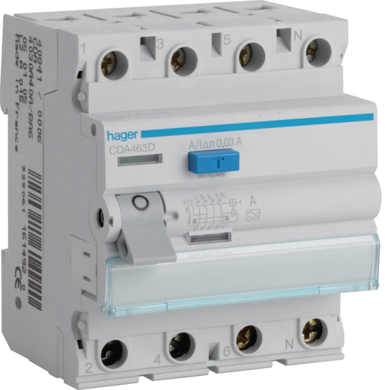 FI Schalter 63A Hager CDA463D FI-Schutzschalter 4- Hager - ismailkar.de