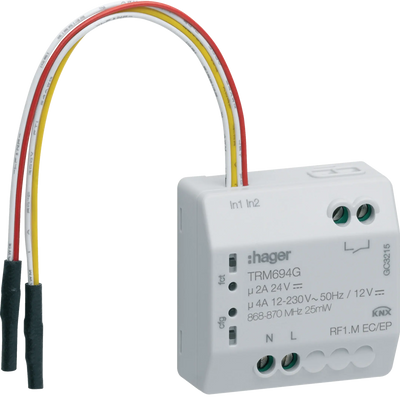 Funk UP Schaltaktor pot.frei 1fach/Binäreingang 2fach 230V/4A 24VDC/4A 12VDC/2A | Hager