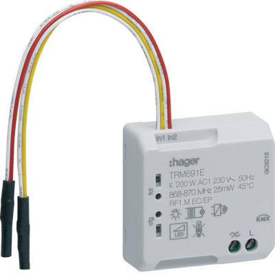 Funk UP Universal-Dimmer 1fach/Binäreingang 2fach 200W 2Draht | Hager
