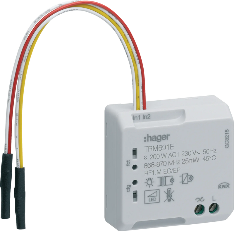 Funk UP Universal-Dimmer 1fach/Binäreingang 2fach 200W 2Draht | Hager