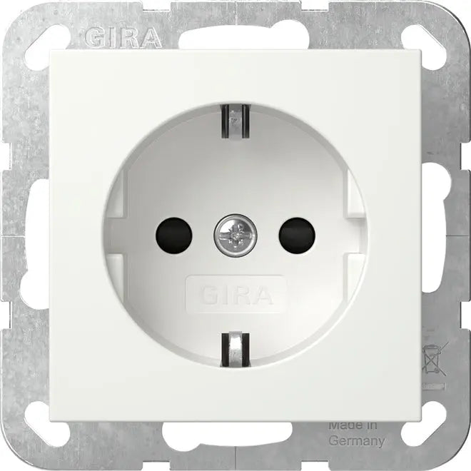 Gira SCHUKO-Steckdose 445303 Shutter Reinweiß glänzend | Gira