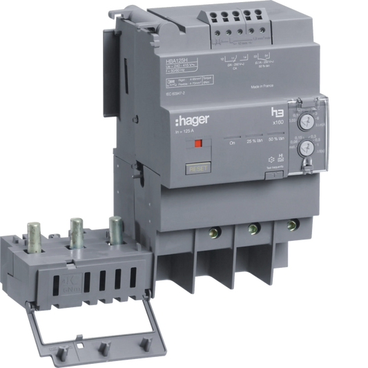 FI-Block Baugröße x160 3polig 125A Idn einstellbar | Hager