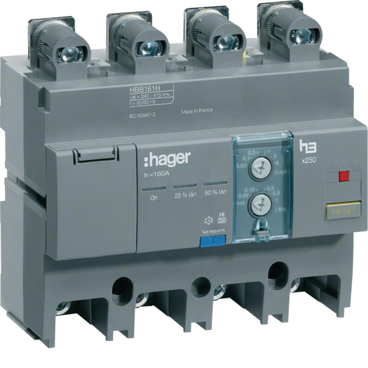 FI-Block Baugröße x250 4polig 160A Idn einstellbar | Hager
