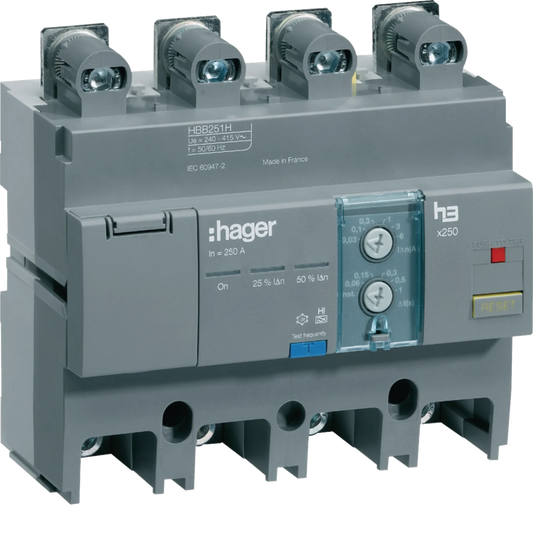 FI-Block Baugröße x250 4polig 250A Idn einstellbar | Hager
