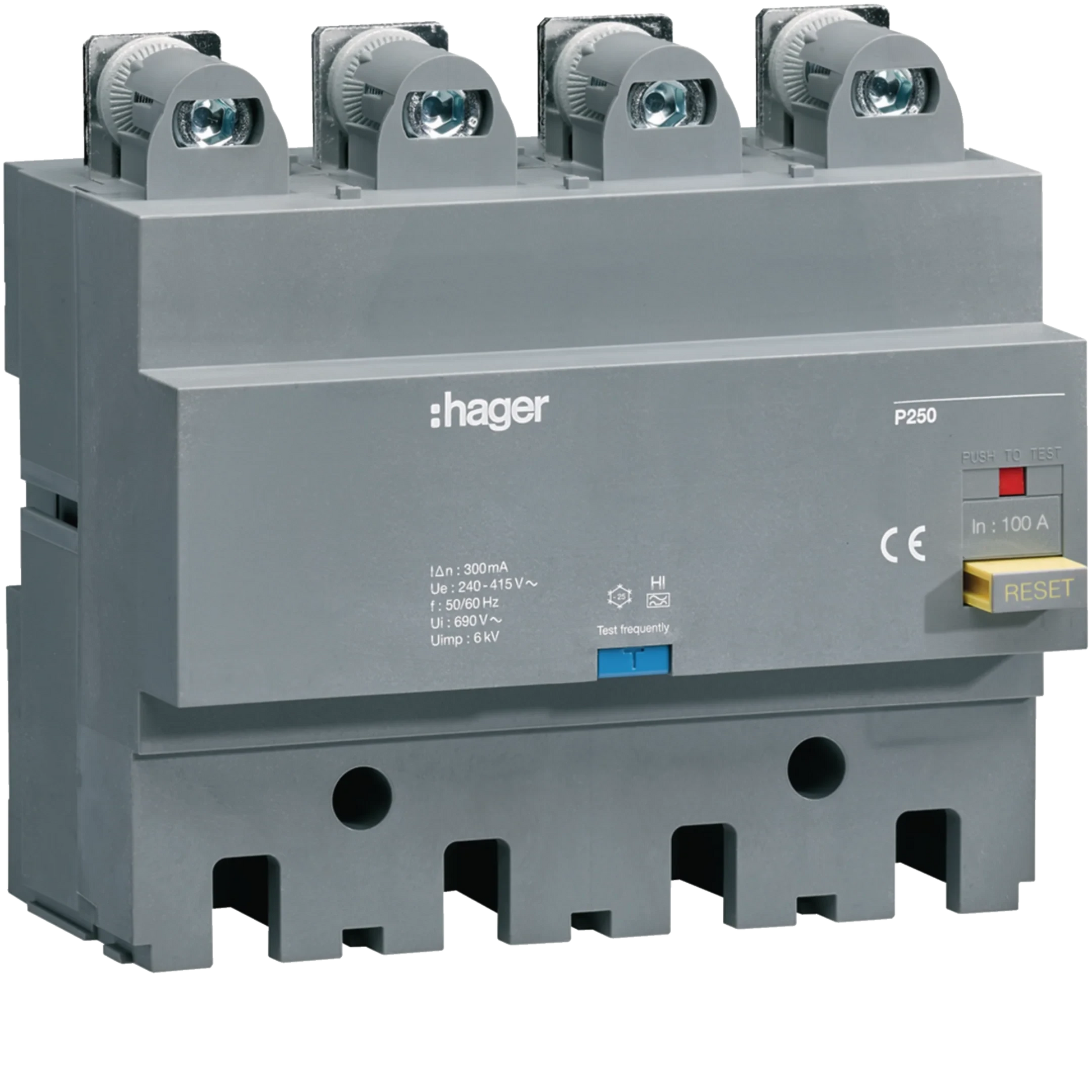 FI-Block P250 4P 100A Idn 300 mA fest | Hager