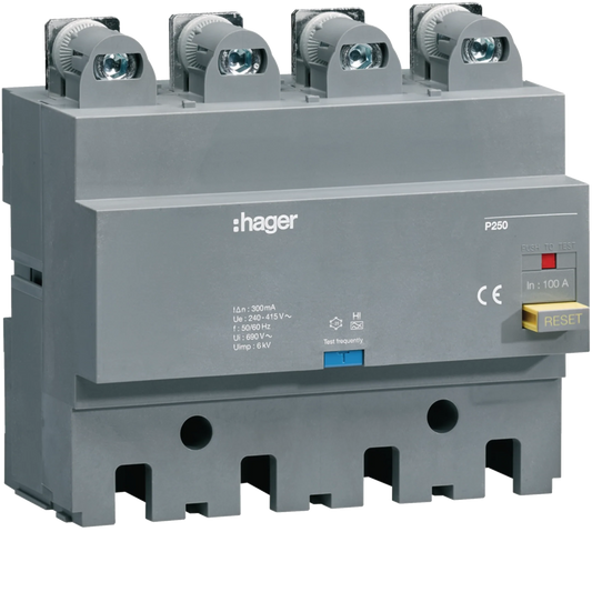 FI-Block P250 4P 100A Idn 300 mA fest | Hager