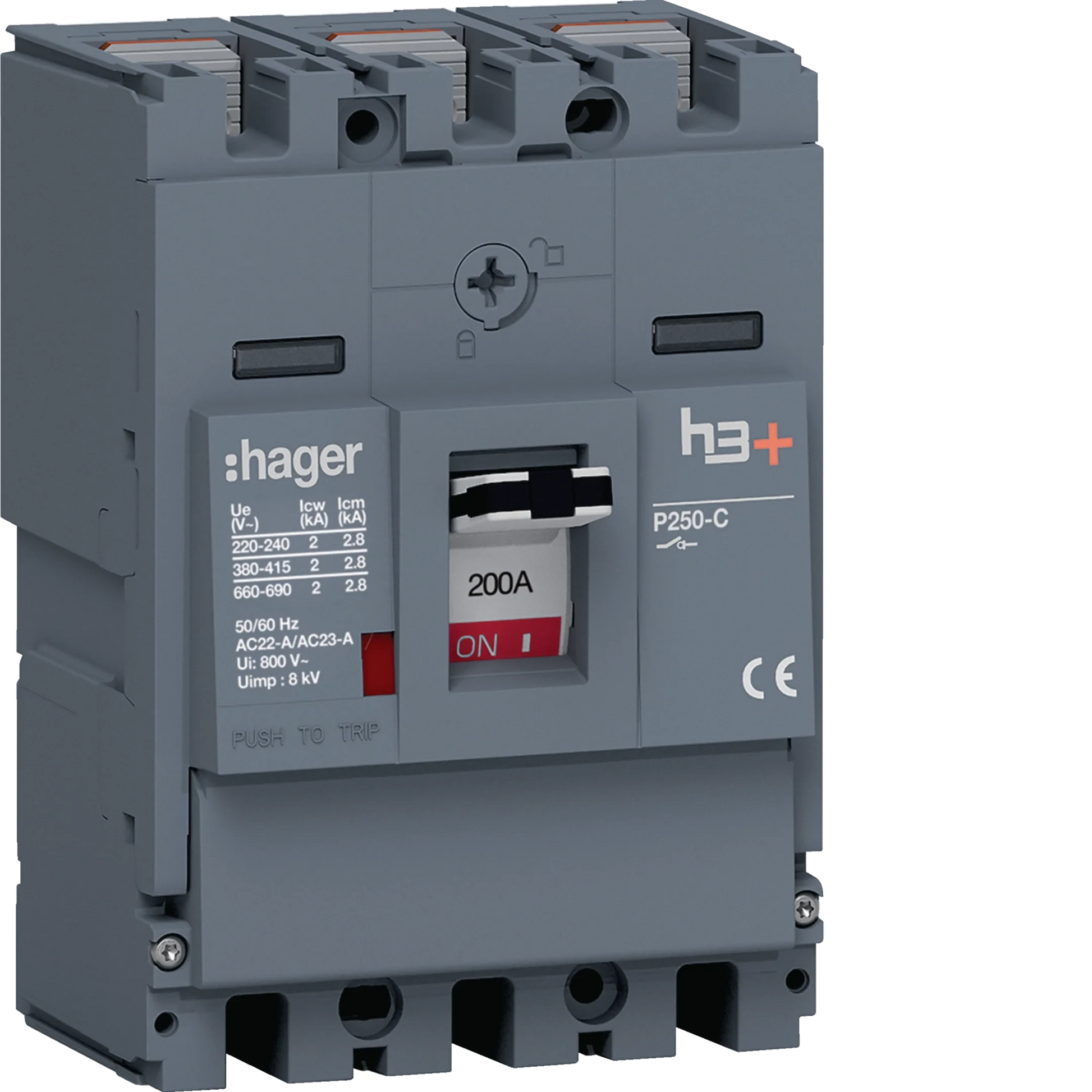 Lasttrennschalter h3+ P250 3 polig 200A FTC | Hager